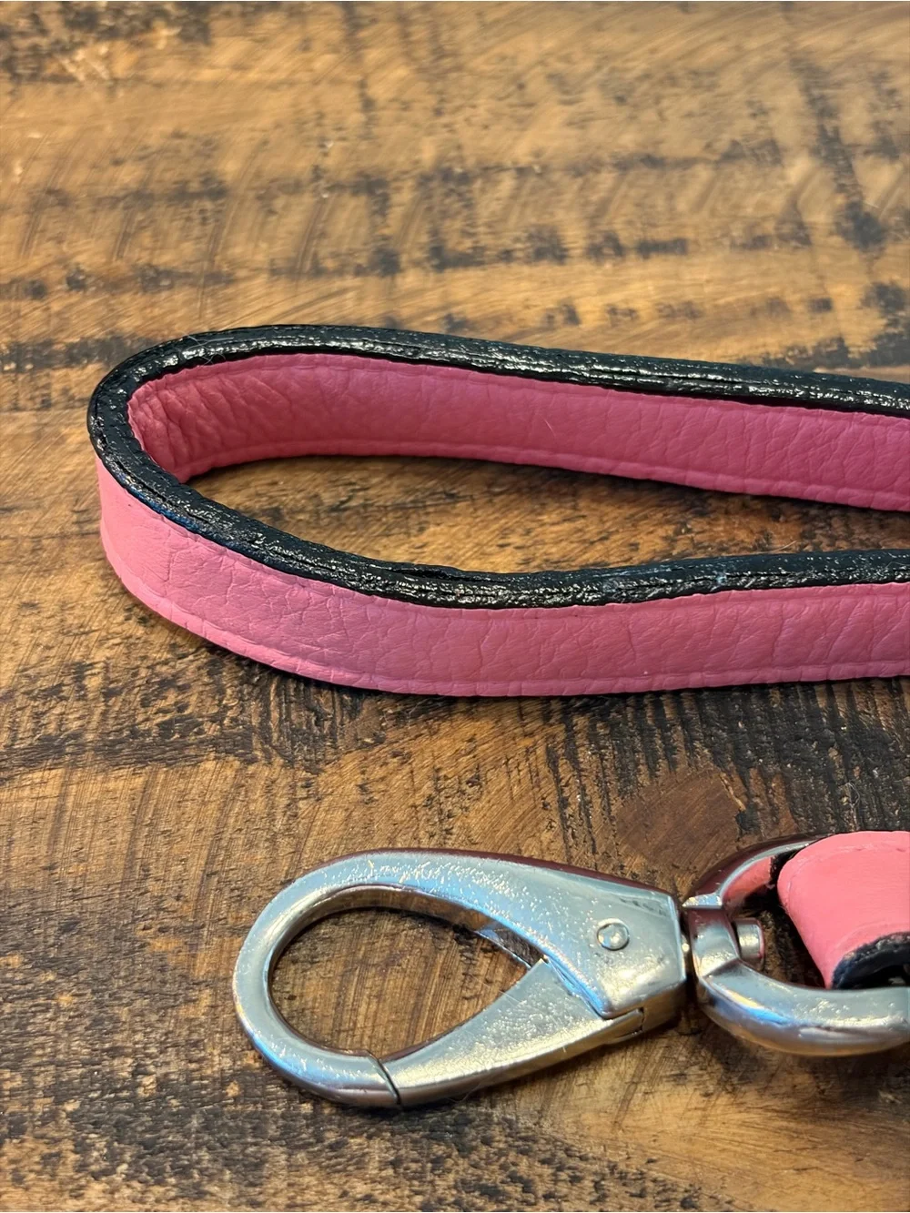 Pink Leather Collar & Leash